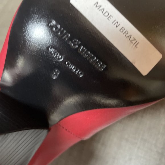 Pour la victoire red leather Allena high heel chelsea ankle boots booties 8 nib - Picture 7 of 9